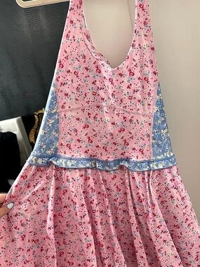 LoveShackFancy Tennis dress halter top, floral Print Active Dress Mini Dress
